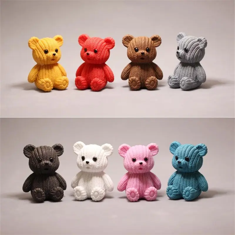 2020 popular party home decoration accessories Cute plastic teddy bear miniature fairy Easter animal garden figurines home decor