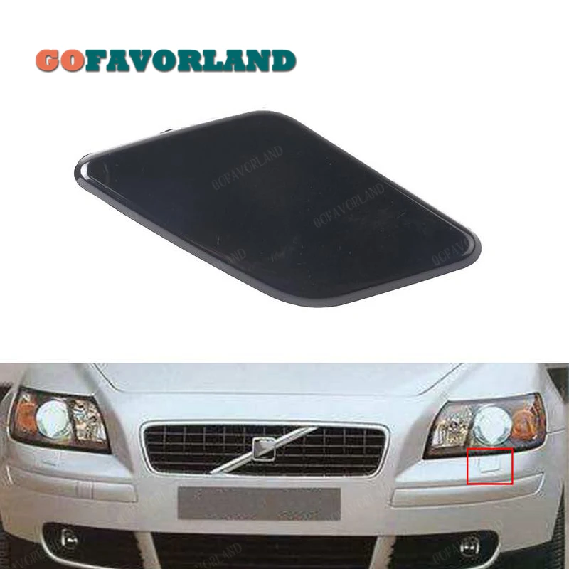 Front Bumper Left Headlight Washer Nozzle Cover Unpainted 39886377 For Volvo S40 V50 2008 2009 2010 2011 2012