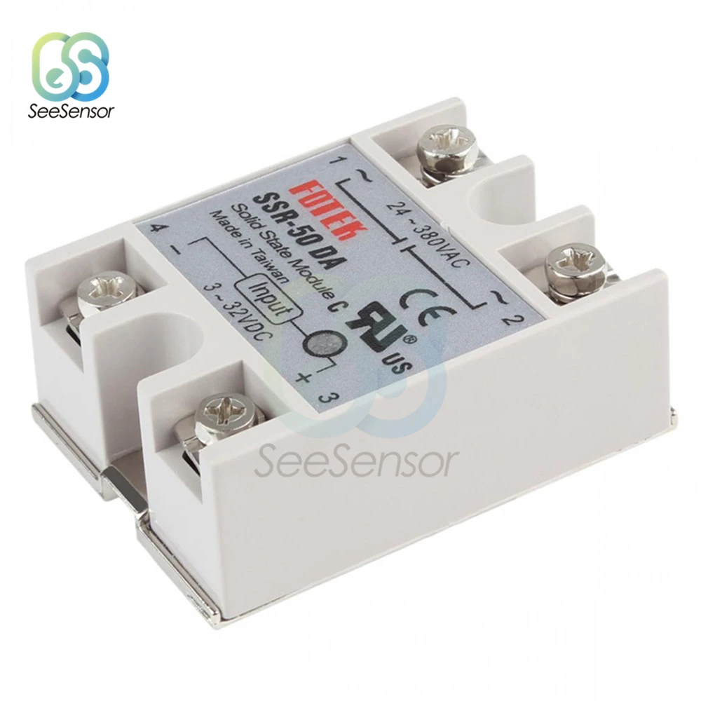 Solid State Relay SSR-50DA SSR-60DA SSR-75DA SSR-100DA 50A 60A 75A 100A 3-32V DC TO 24-380V AC SSR 50DA 60DA 75DA 100DA