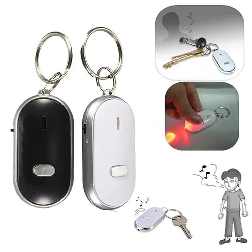 80% Hot Sales!! Anti-Lost LED Key Finder Find Locator Keychain Whistle Beeped Sound Control Torch