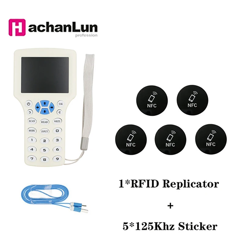 English RFID ID/IC Card Reader Encryption Program Crack Version Of Access Card Duplicator NFC IC 13.56 MHZ Card Writer