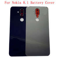 Original Back Battery Cover Rear Door Panel Housing Case For Nokia 8.1 X7 Back Cover with Camera Lens Logo Replacement Part