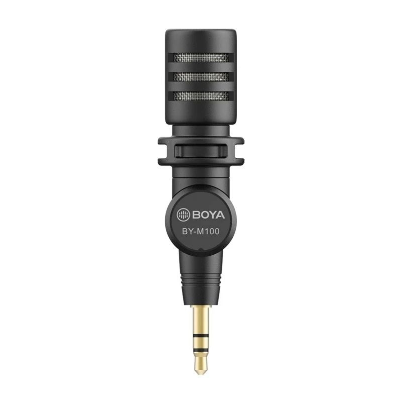 BOYA BY-M100 3.5mm TRS microfono in miniatura Plug-in per Nikon Sony Canon Panasonic Digital DSLR Camera videocamera registratore Audio