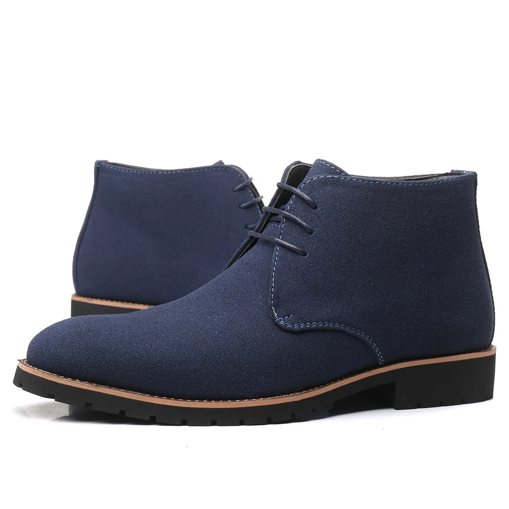 Shoes Man Spring New Fashion Casual Men Ankle Chelsea Boots Male Shoes Cow Suede Leather Slip on Motorcycle Man Bootgy6