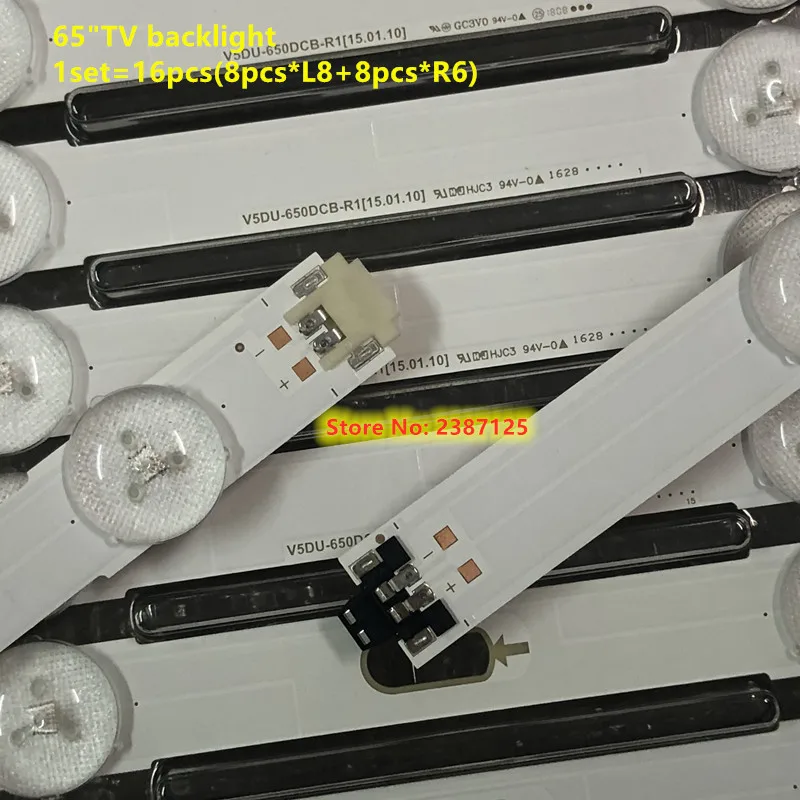 16PCS LED Strip For  S_5U75_65_FL_R6 L8  UN65MU6290 UN65KU6300 UN65KU6290 UE65MU6122 UE65MU6125 UE65MU6170 HG65AD690U HG65AD890