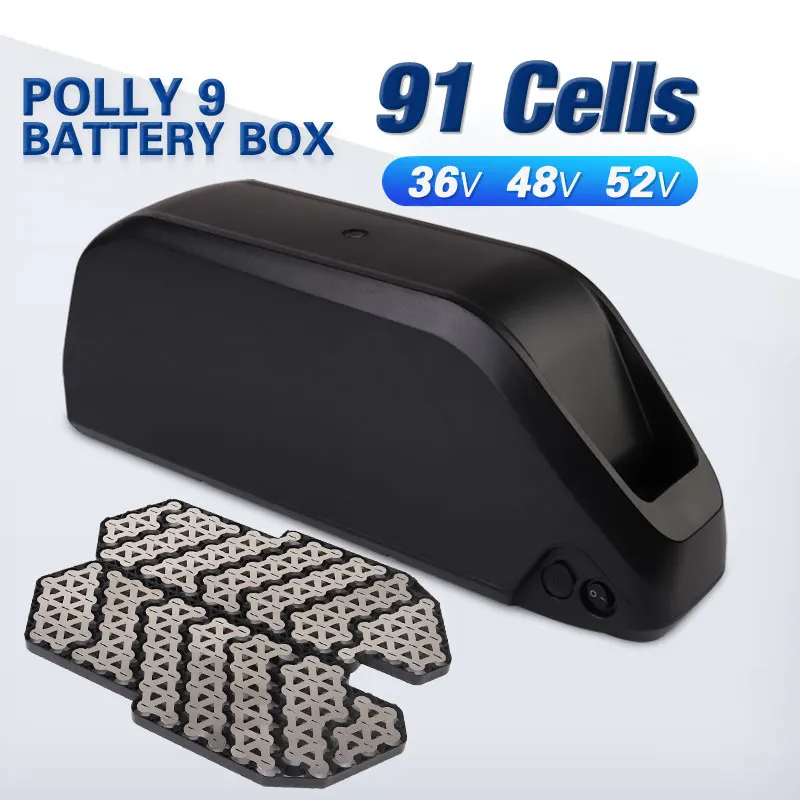 36V Battery Housing 48V Battery box 52V Battery Case Polly DP-9 Down Tube Downtube 13S 7P 10S 9P 14S 6P Max Load 91 18650 cells