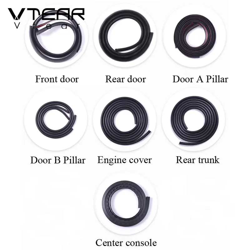 

Vtear for Haval F7 F7X Door Seal Strips Sticker Weatherstrip Rubber Seals Sound Insulation Sealing Strip Automobile accessories