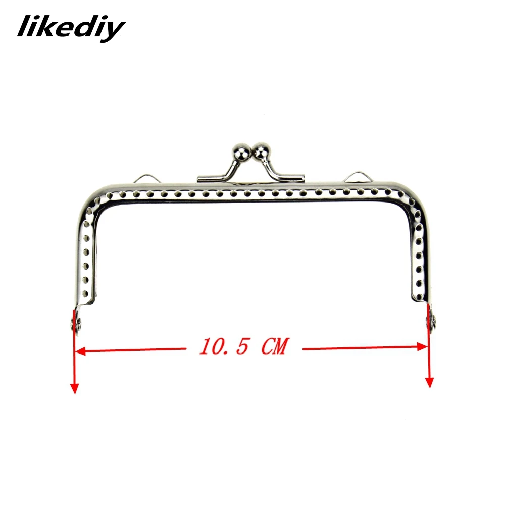 1 Piece Square Glossy Silver Basic Metal Purse Frame Kiss Clasp Lock DIY Bag Accessories 8.5/10.5/12.5/15.5/18 CM