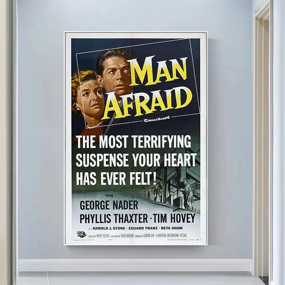 

V0995 Man Afraid Vintage Classic Movie Wall Silk Cloth HD Poster Art Home Decoration Gift