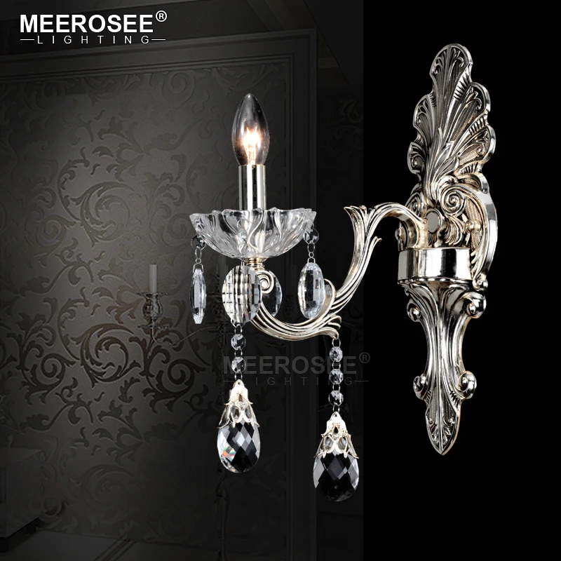 

Gold Wall Sconces Crystal Light Fixture 2 Arms Silver Home Lighting Wall Bracket Bra Light MD8504