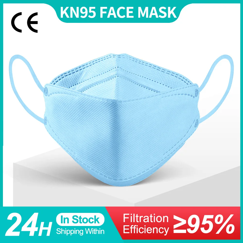 Adult Fish KN95 Mask 4 Layers Mutil Colors Mascarillas FPP2 Respirator FFP2mask Korean Protective Face Maske FFP2 Masque CE