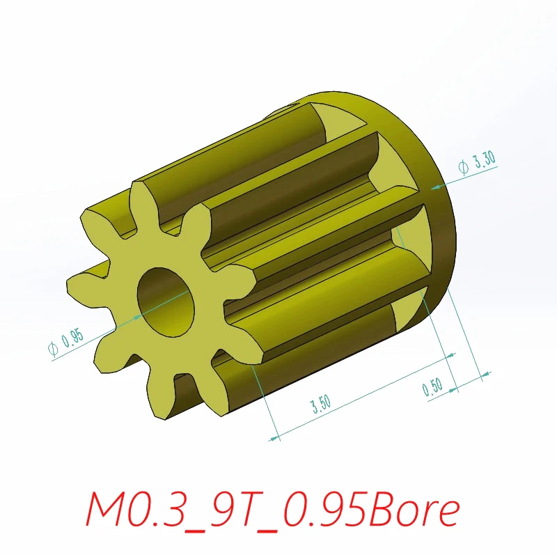 0.3M 9/10/11/12 zęby 1/1.2mm Nylon zębnik silnik DIY modelu