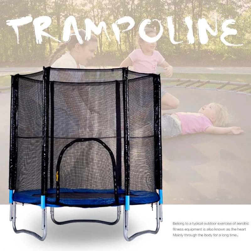 New High Quality Home Children's Indoor Entertainment With Protective Net 1.8 Meter Spring Trampoline Children's Mobile Park