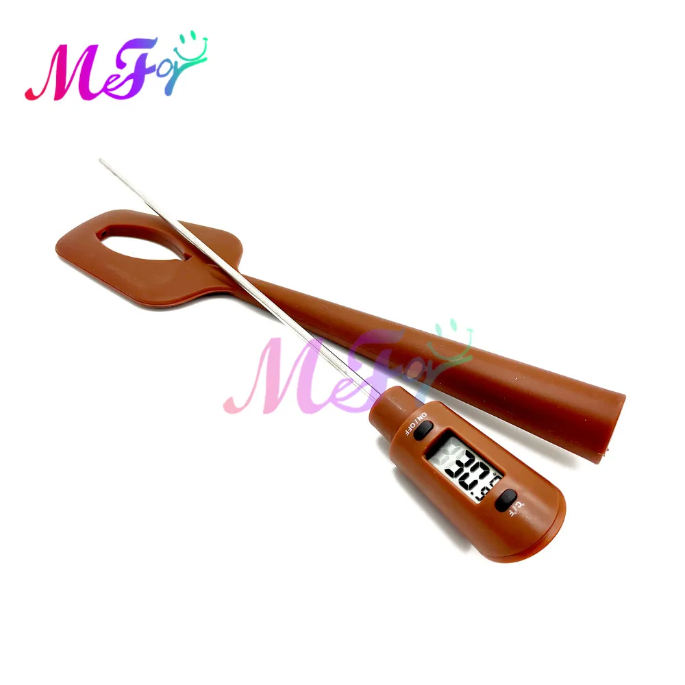 Thìa Nhiệt Kế Nướng Nấu Kẹo Chocolate Đồng Hồ Đo Nhiệt Độ Bếp Silicone Kem Bơ Bánh Thìa Đũa Nướng Dụng Cụ