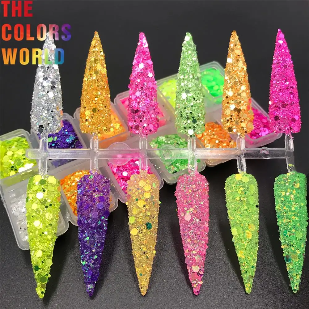 TCT-567 Shinning Glitter Chunky Nail Glitter Flash Nail Decoration Arte de uñas Tumbler Crafts DIY Manicure Festival Accessories