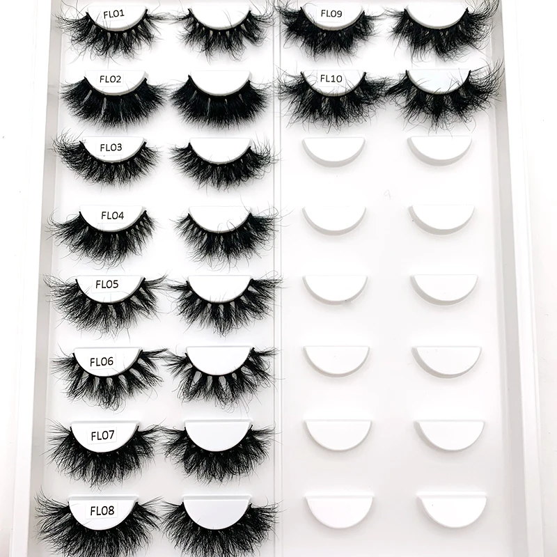 Mikiwi FL 18-22mm Fluffy Lashes 10/20/30/50/100 Pairs 100% Handmade Messy Wholesale 3d Mink Make up Lashes Dramatic Eyelashes