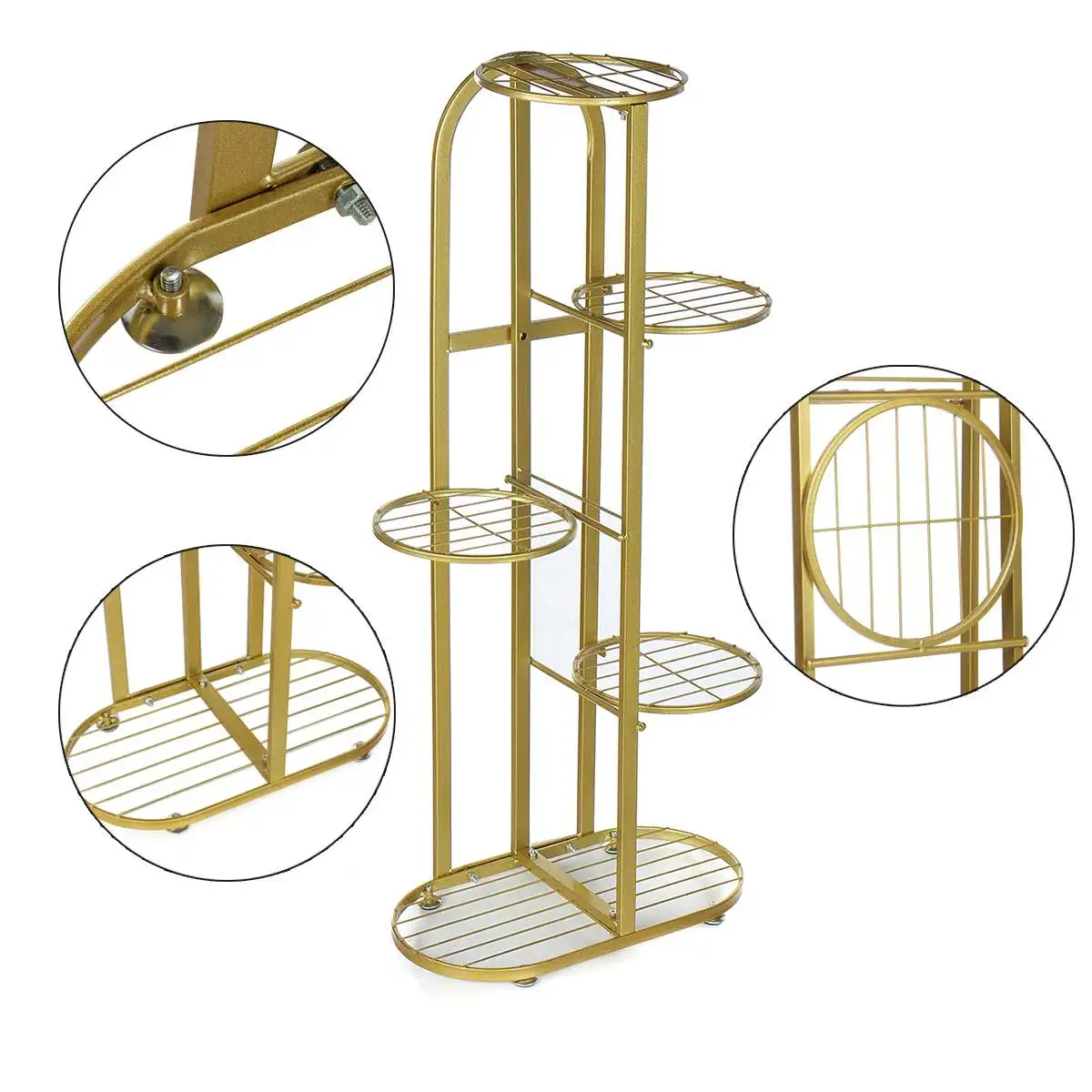 5/6Layers Flower Stand Rack Storage Shelf Iron Plant Holder Home Garden Flower Pot Organizer Living Room Balcony Storage Rack