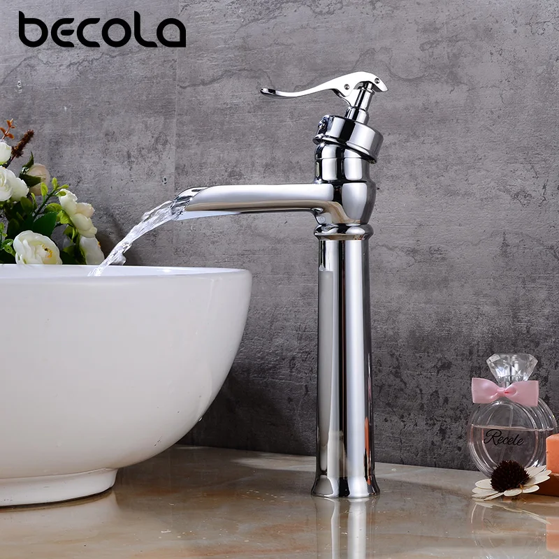 Becola New Design Solid Brass Basin Faucet Single Handle Antique and Black Bathroom Tap Brushed Nickel Basin Mixer B-8115