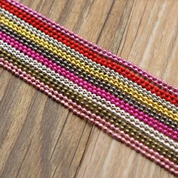5 Meters Bulk Metal Ball Beads Chain 1.5mm/2.4mm round Beads Jewelry Making Chains Gold/Silver Color for DIY Necklace Accessory