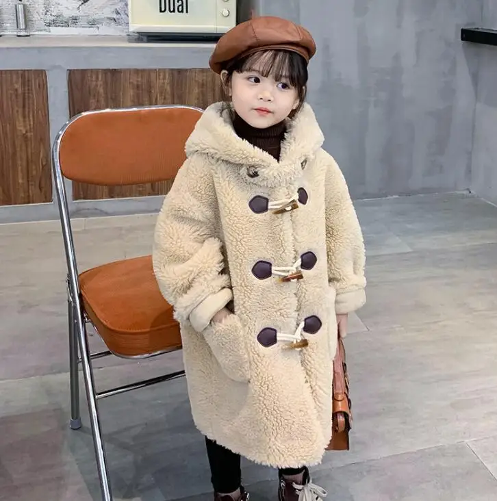 Children Winter Down Cotton Jacket New Fashion Girl Clothing Kids Clothes Thick Parka Fur Hooded Snowsuit Outerwear Coat