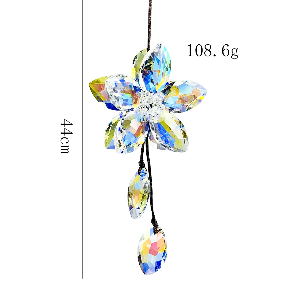 Car Hanging Ornament Rearview Mirror Hanging Ornaments Crystal 3D Flower Car Pendant Lucky Auto Interior Decoration Accessories