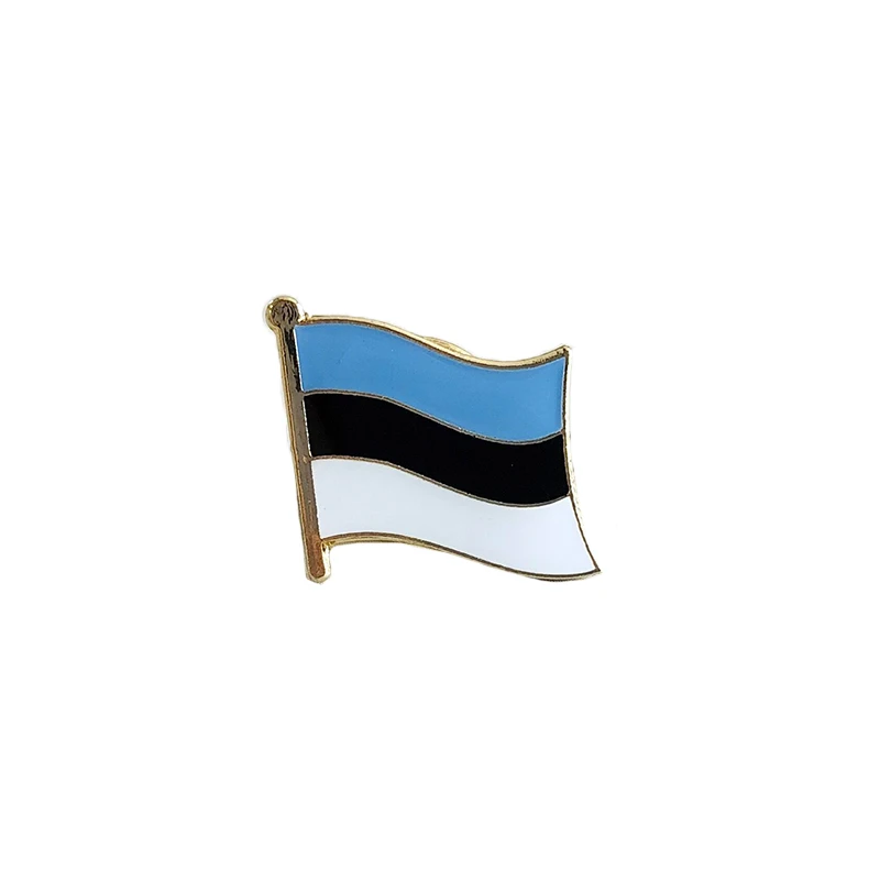 Estonia National Flag Lapel Pins Crystal Epoxy Metal Enamel Badge Paint Brooch Souvenir Suit  Personality  Commemorative Gifts