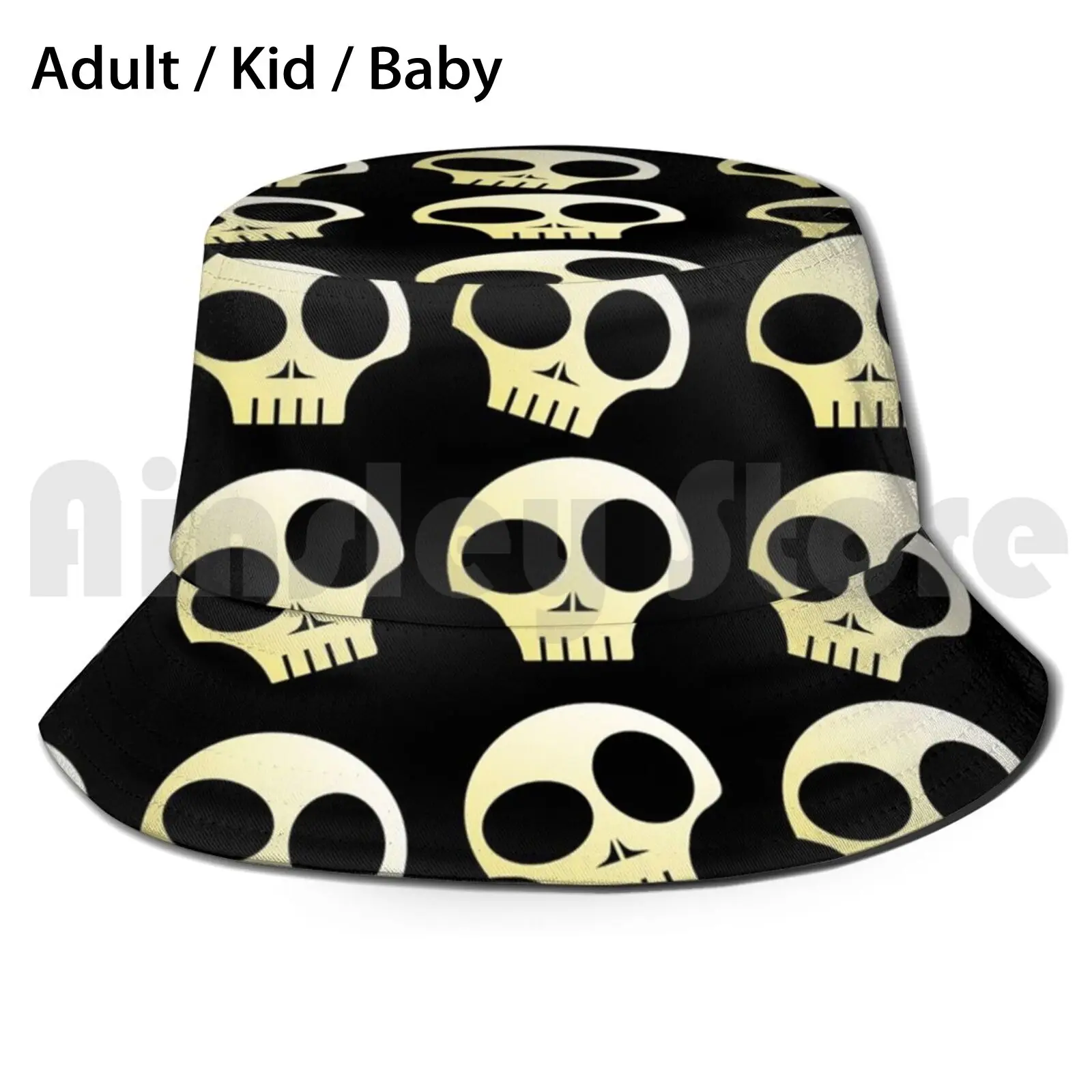 Skulls!!! Sun Hat Foldable UV Protection White Moon Tim Burton Corpse Bride Nightmare Before Christmas Xmas Night