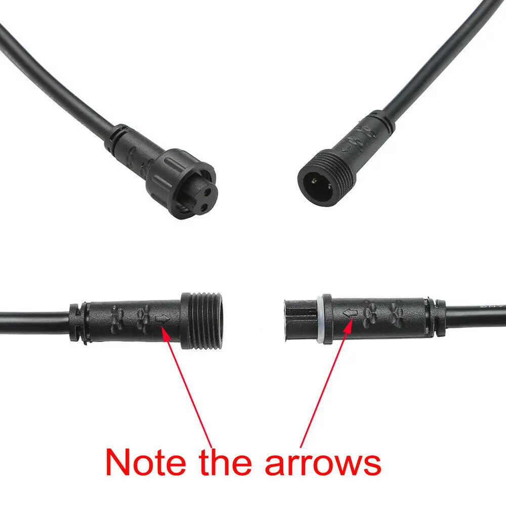 5pcs FVTLED 2/4/5PIN 1/2/3Meter Waterproof Extension Cable Power Cord Male And Female Connectors Single Color For LED Lights