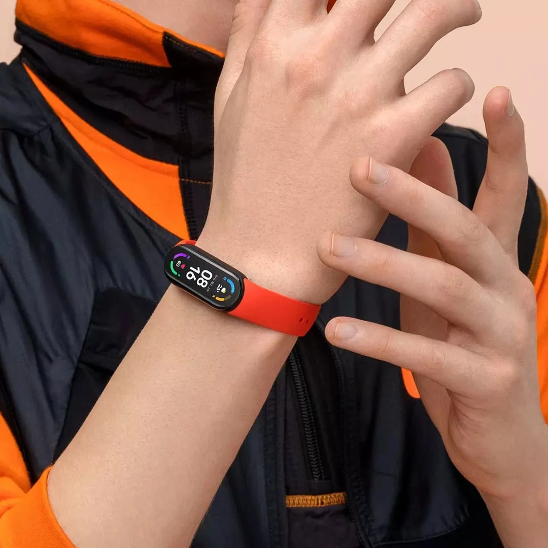 Original Xiaomi สายรัดข้อมือสมาร์ทอุปกรณ์เสริมสำหรับ Mi Band 5 6 NFC สมาร์ทสายรัดข้อมือ