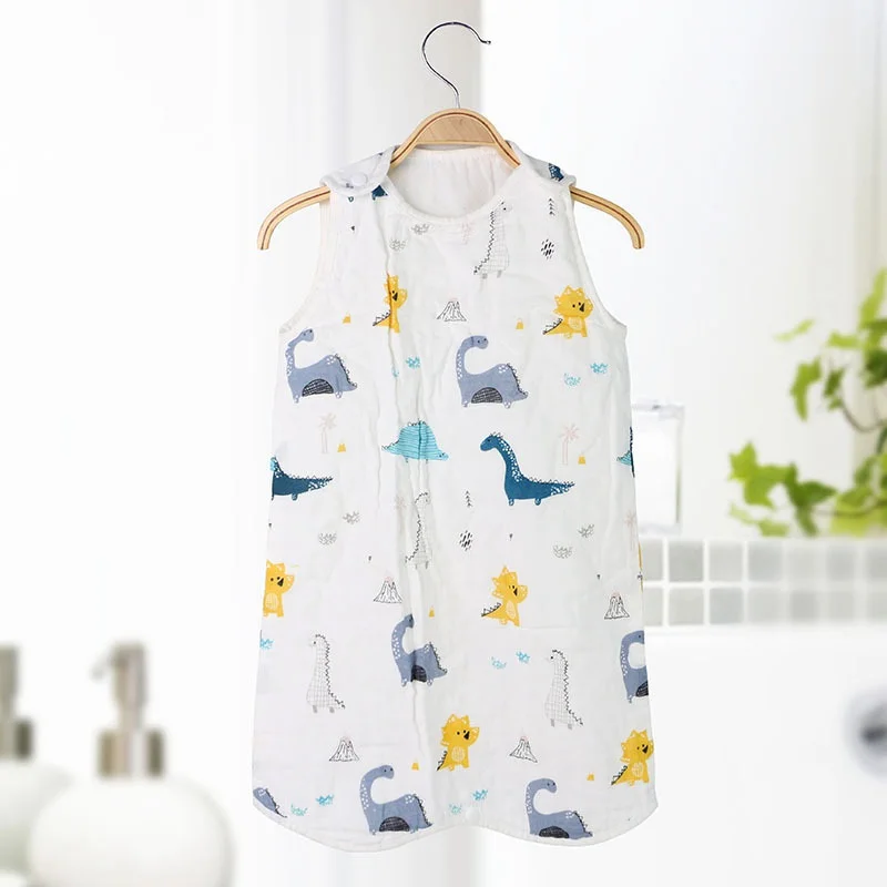 MOTOHOOD Linen Summer Baby Boys Girls Blanket Wrap Dinosaur Baby Swaddle Kids Sleeping Bag For Newborns Baby Bedding Sleepwear