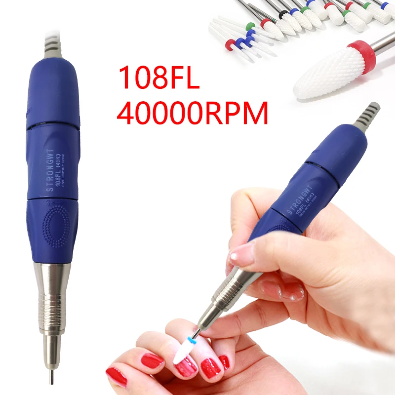 Starke Bohrbürste Nagelbohrbürste Mikromotor YJD108 108FL Handstück Nail Art Schmuck Polieren