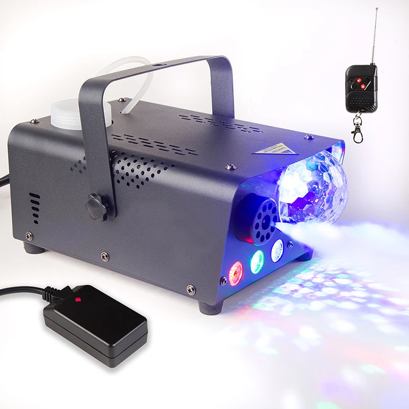 

Fog Machine With Disco Ball Lights 600W Smoke Machine With RGB LED Lights Remote Control For Halloween Christmas Wedding Party,