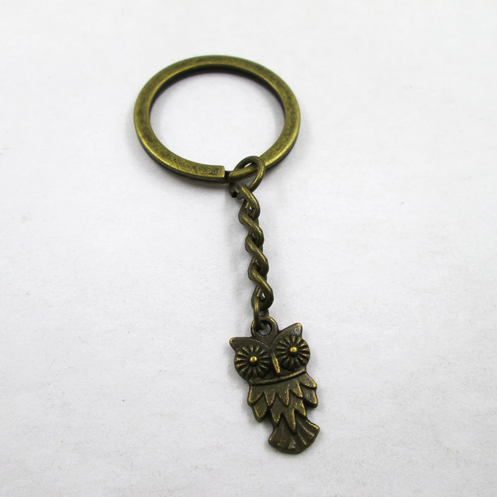 3pcs/lot Mini Owl   bronze  Bird Beads 11x20mm charm keyring best frined,birthday  present ,pendant keychain