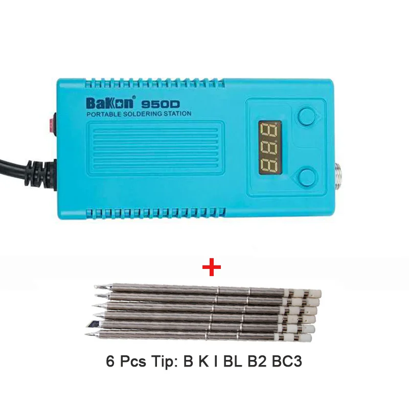 Bakon 950D Soldering Iron Portable Electric Iron Anti-Static BGA Solder Station Welding Tool With T13 Lead Free Tips