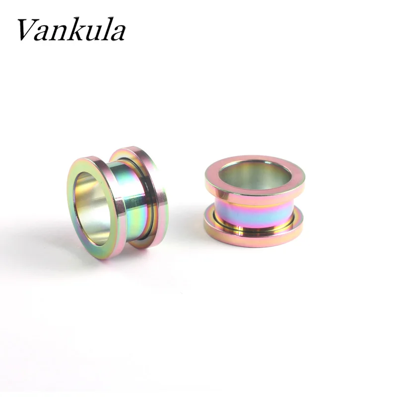 Vankula Wholesale 10PCS Lots Stainles Steel Screw Ear Plugs Tunnels Piering Body Jewelry Fahion Earrings Ear Gauges Expander