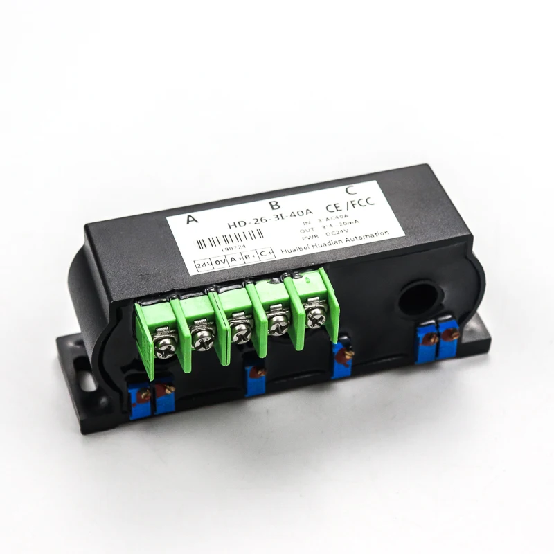 0-500A input three-phase AC current transmitter sensor 4-20mA 0-10V out put 3wire 4wire