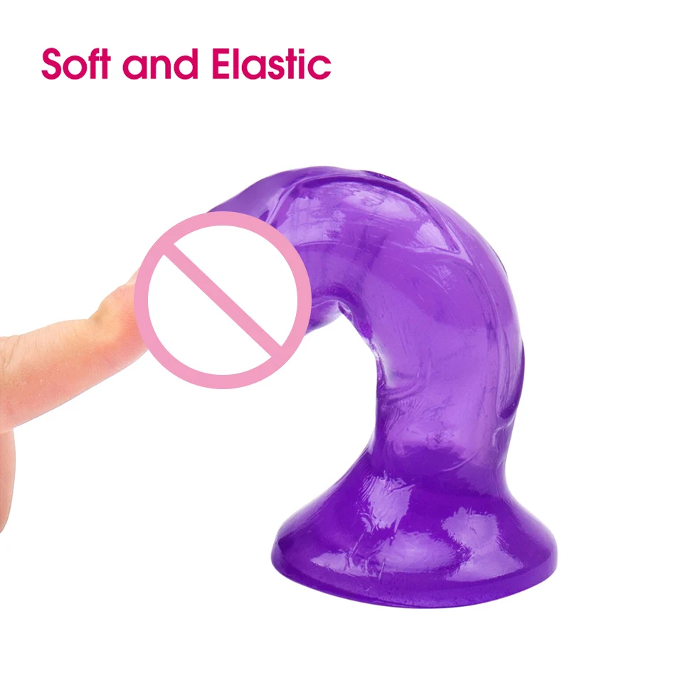 Soft Silicone Jelly Dildo Realistic Small Penis Anal Plug Dick Suction Cup Strapon Sex Toys For Woman