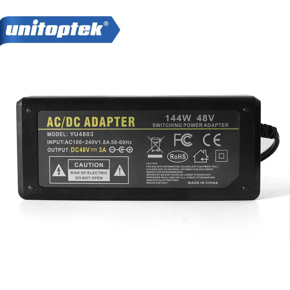 DC 48V 3A 144W TO AC 100V-240V Converter Adapter Switching Power Supply Charger DC 5.5mm US/EU/UK/AU