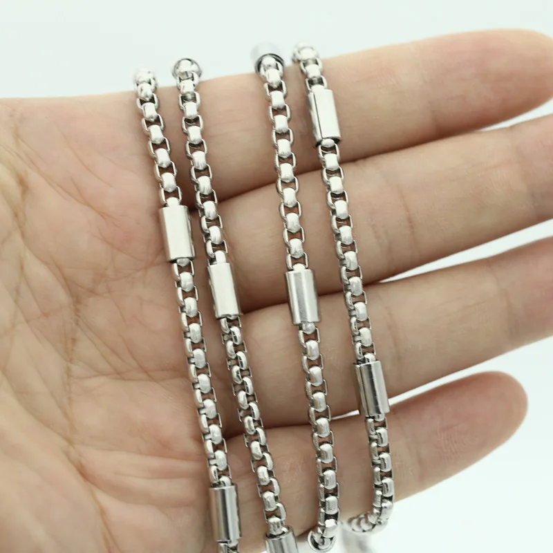 316L Stainless Steel New BOX Chain Necklace for Men Women Viking Jwelry Vintage Aestethic Cable Cuban Chunky Trendy Punk 3mm
