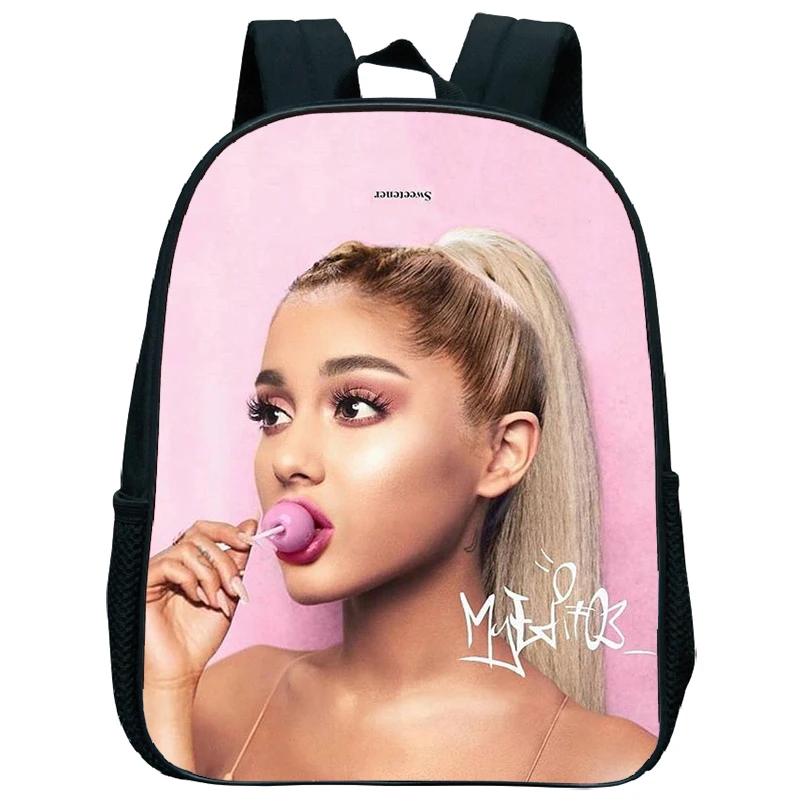 Bambini Ariana Grande scuola materna zaino 13 pollici zaino bambino ragazza ragazzo Bookbag simpatico cartone animato borsa bambini inizia regalo