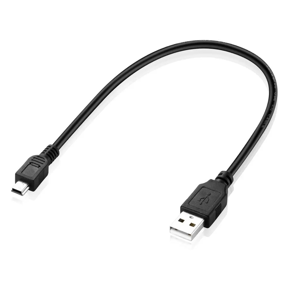 Bochara Mini 5P USB kabel USB 2.0 typ A do Mini 5P folia + pleciony ekranowany 30cm 50cm 1m 1.5m 1.8m 3m 5m