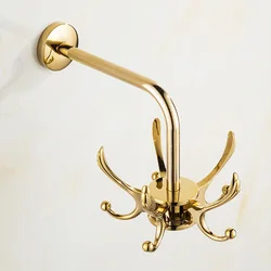 1pc European-style Creative Bedroom Hook Hanger Wall Hanging Non-floor Coat Rack Coat Hook Rotatable