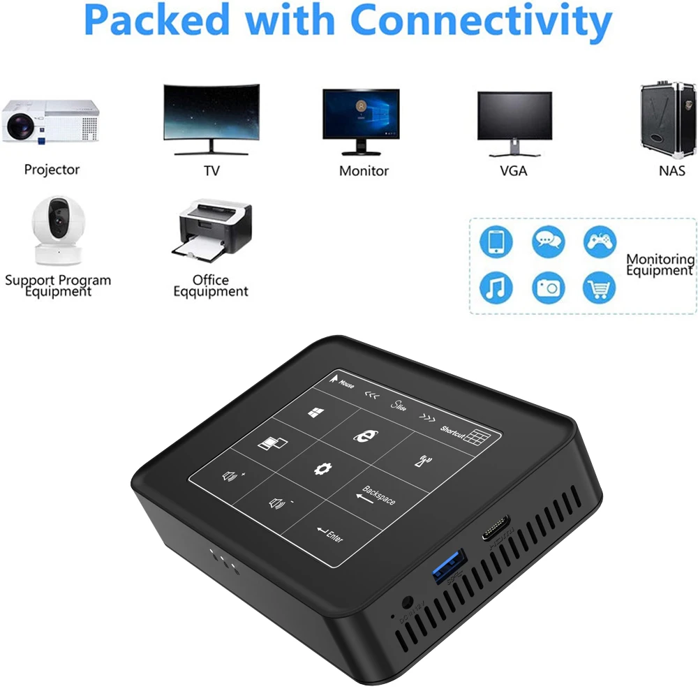 ราคาถูกMini PC Windows 10 Pro 6GB Ram 512GB 1TB SATA SSD Celeron J3455 4K HDกราฟิกมินิคอมพิวเตอร์Mini HDMI Gigabit Dual Band