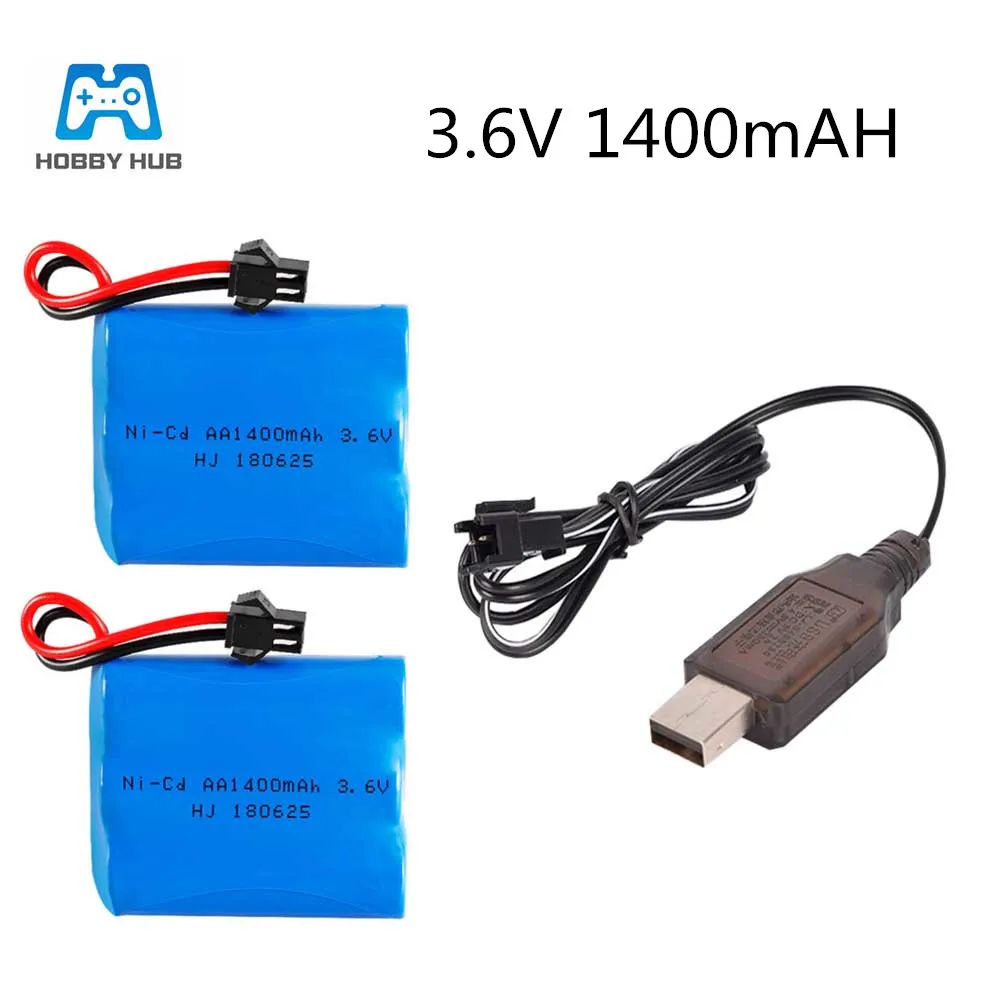 2/3/4 × 3.6v 1400mah ni-cd充電式バッテリー5 In1充電器rcカーボート銃トラック列車リモートコントロールおもちゃのバッテリー