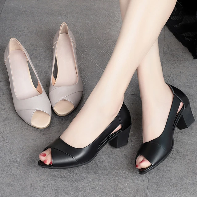 Woman Shoe Medium Heel Peep Toe Heels Women Women s Dress Shoes Women s Shoes Heels Pumps Aliexpress