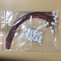 10 Sets/Lot  JST XH2.54 2 Pin Connector Plug Wire Cable 26AWG 2P 10/15/20/30mm Length Male Female Plug Socket