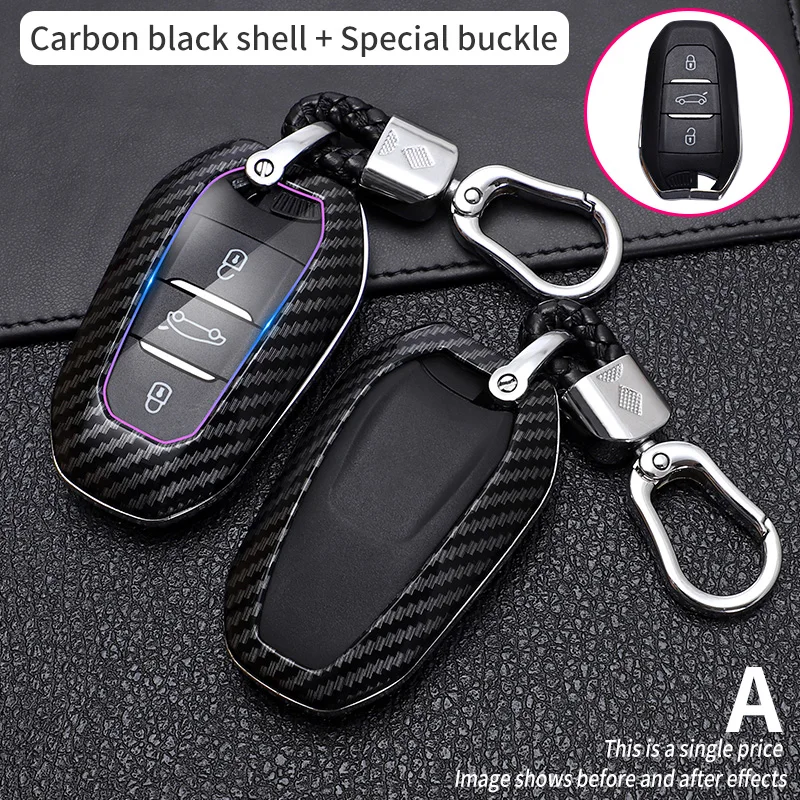 New Carbon Fiber Remote Car Key Fob Case Cover for Peugeot 508 308 208 2008 3008 5008 2008 Citroen C4 C4L DS3 DS4 DS5 Key Case