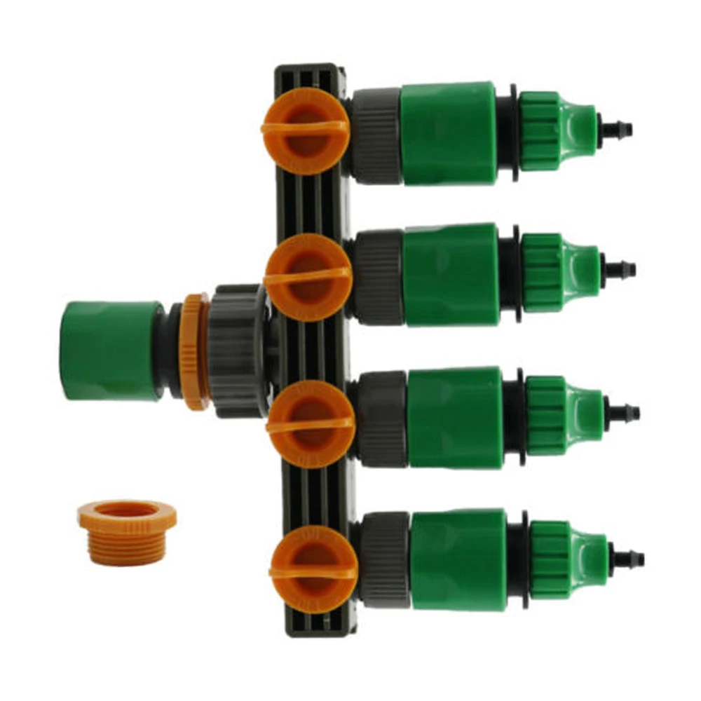 4 Way Garden Water Tap Adaptor Hose Splitter Quick Connectors Garden Watering