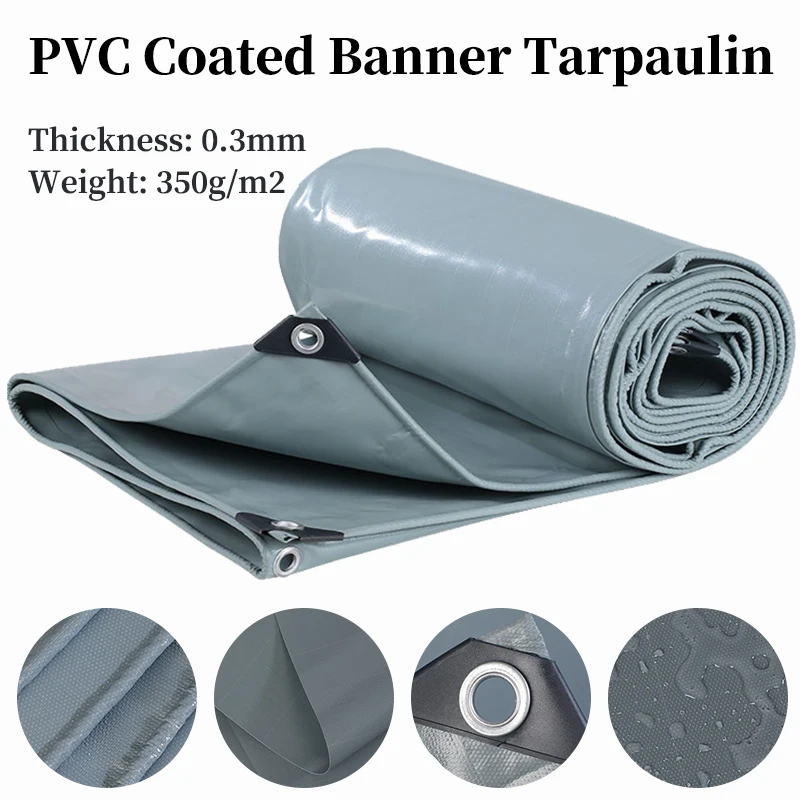 0.3mm PVC Tarpaulin Boat Truck Canopys Rainproof Cloth Flame Retardant Cloth Outdoor Garden Awning Plant Shade Sail Camping Tent