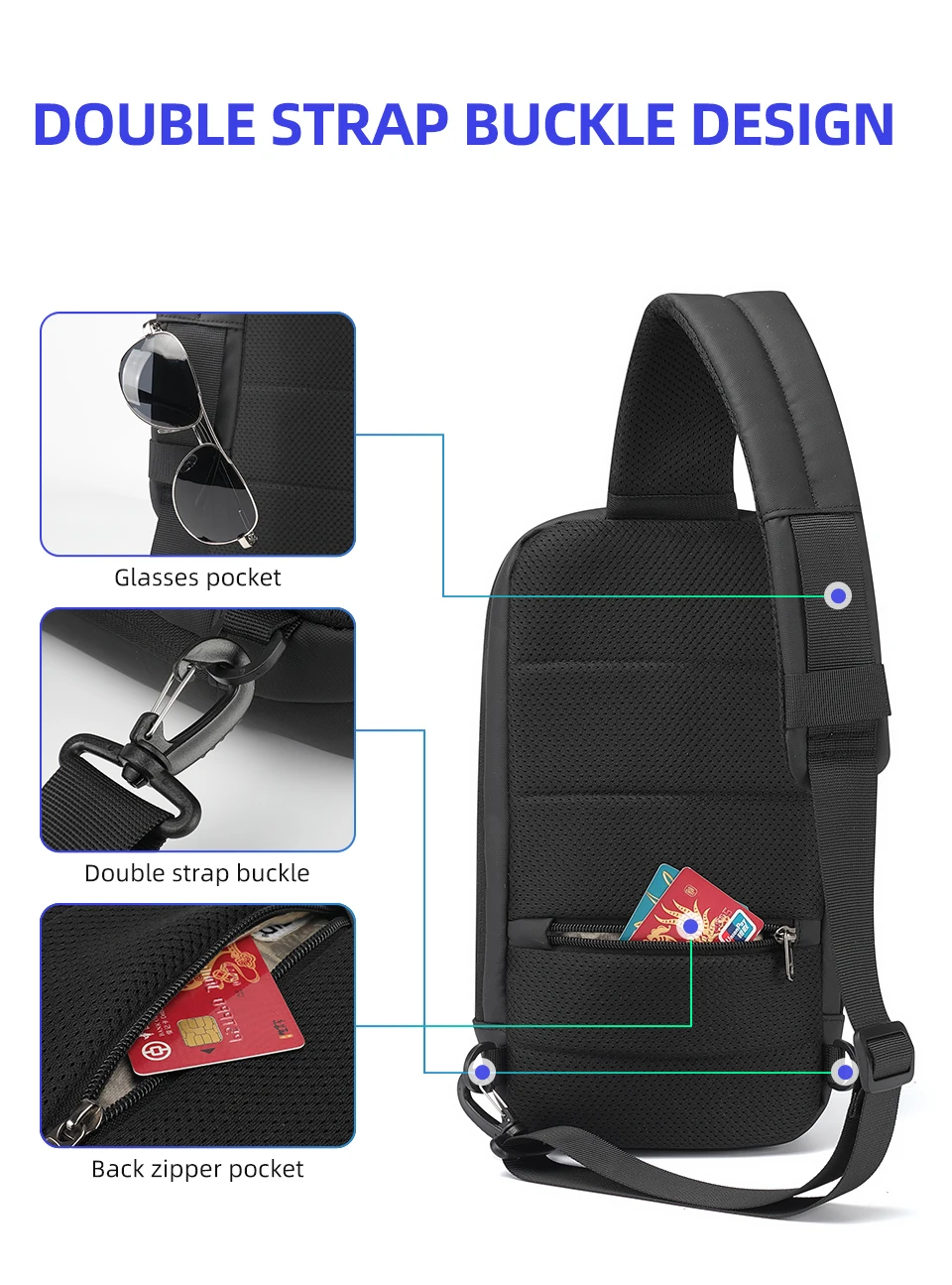 Tigernu Mode Männer Hohe Qualität Umhängetasche Spritzwassergeschützte Brust Tasche Anti-diebstahl USB Lade Casual Brust Tasche Männlichen Tasche – Detail 6